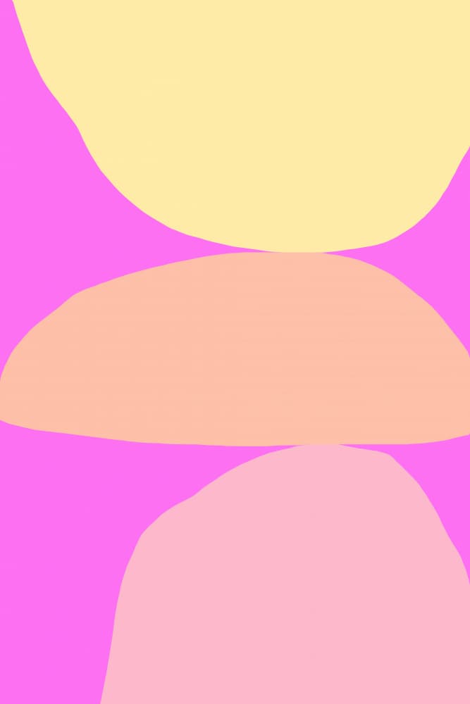 Pink Yellow Shapes by Treechild — canvas wall art