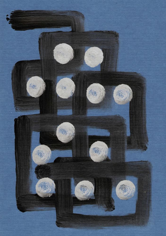 Abstract Grid Dots by Santhosh ch — canvas wall art