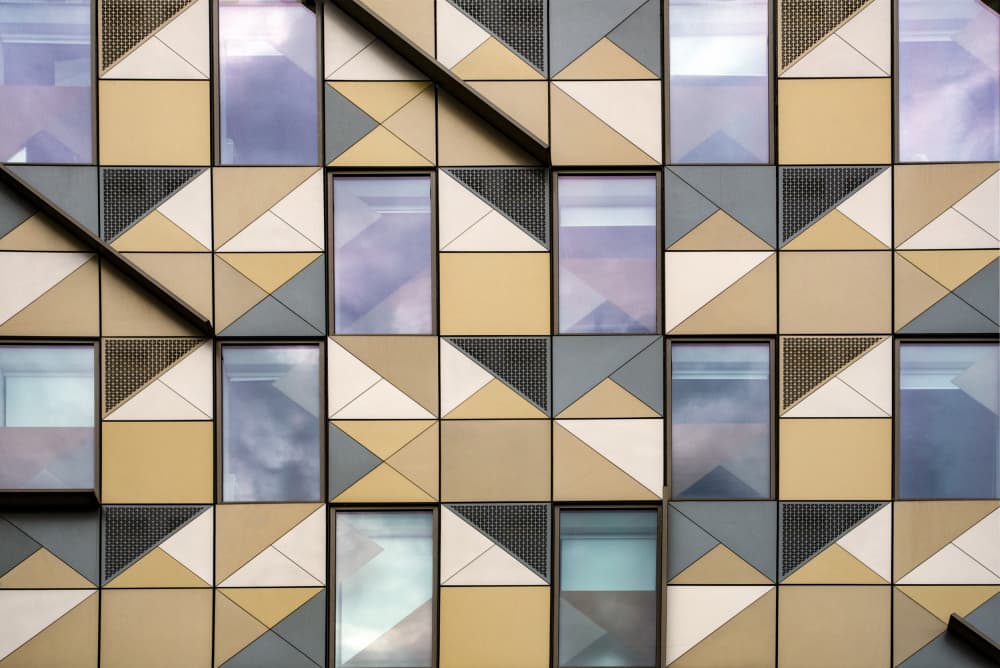 Geometric Building Facade by Linda Wride — canvas wall art