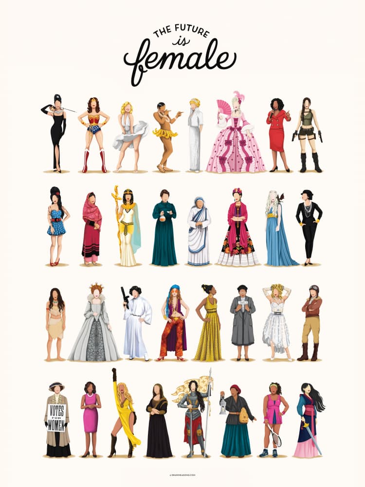 Famous Female Figures by Nour Tohme — canvas wall art