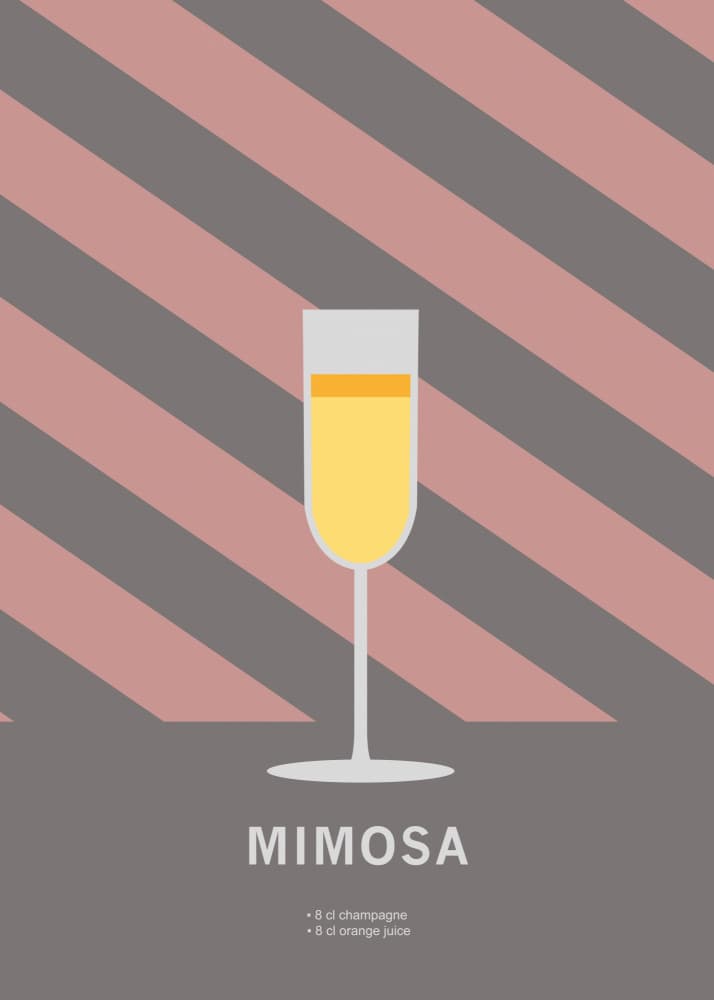 Classic Mimosa Cocktail by Paperago — canvas wall art