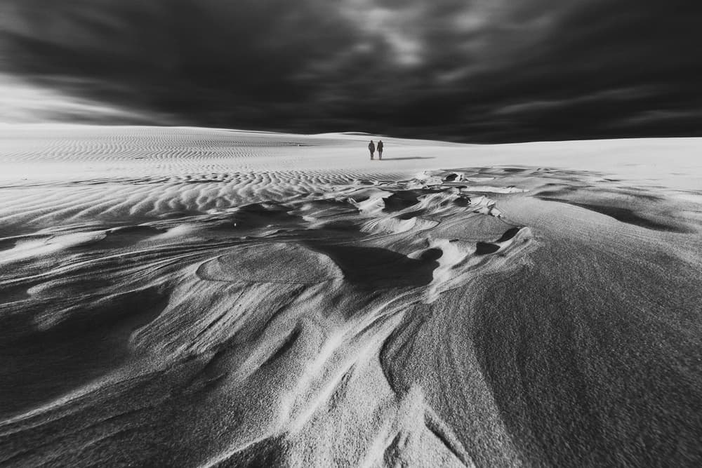Desert Walk Under Storm by Uschi Hermann — canvas wall art