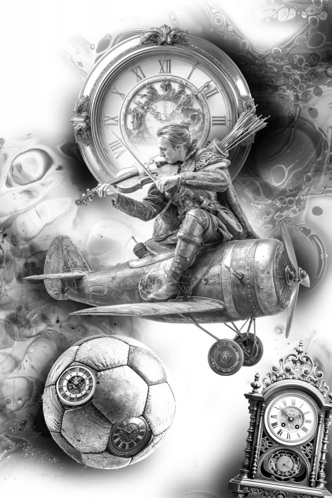 Violinist's Timeless Flight by Rafal Kulik — canvas wall art