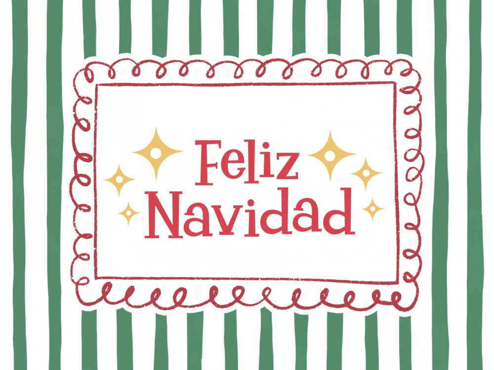 Feliz Navidad Festive Stripes by Jolly and Dash — canvas wall art