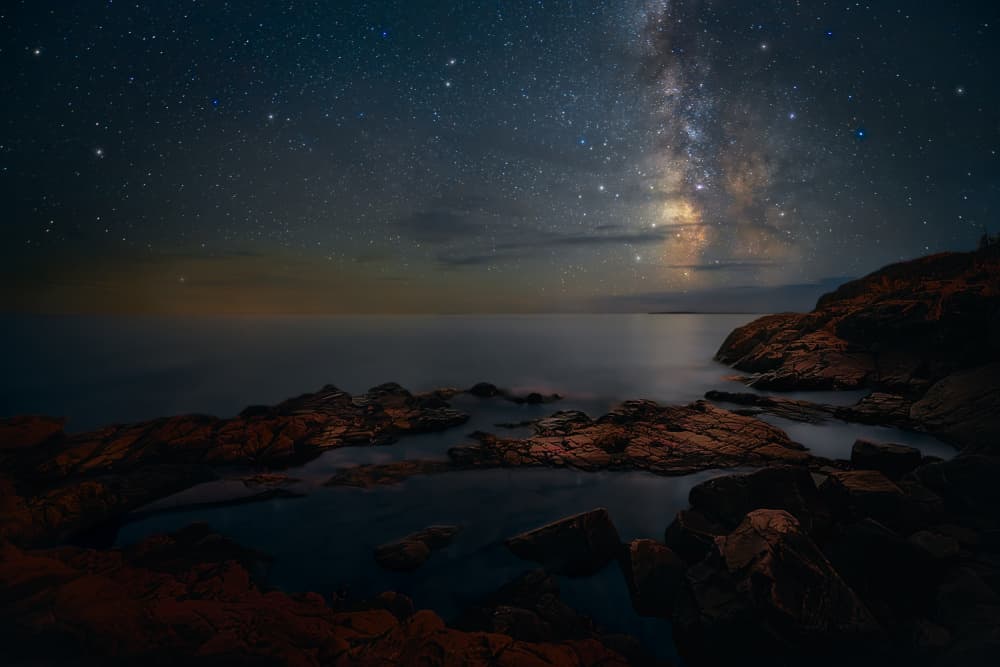 Milky Way Ocean Coast by Ben.C.L — canvas wall art