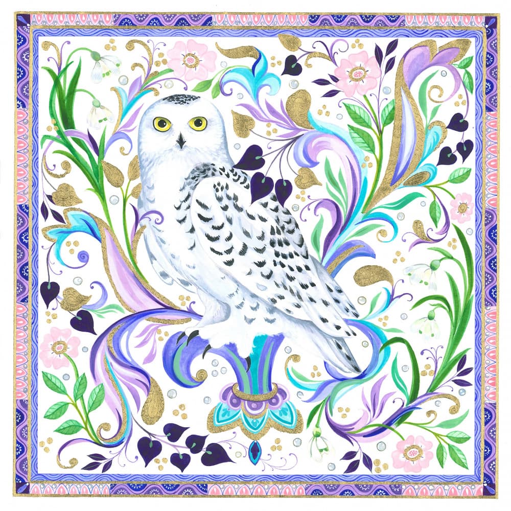 Regal Snowy Scroll by Isabelle Brent — canvas wall art