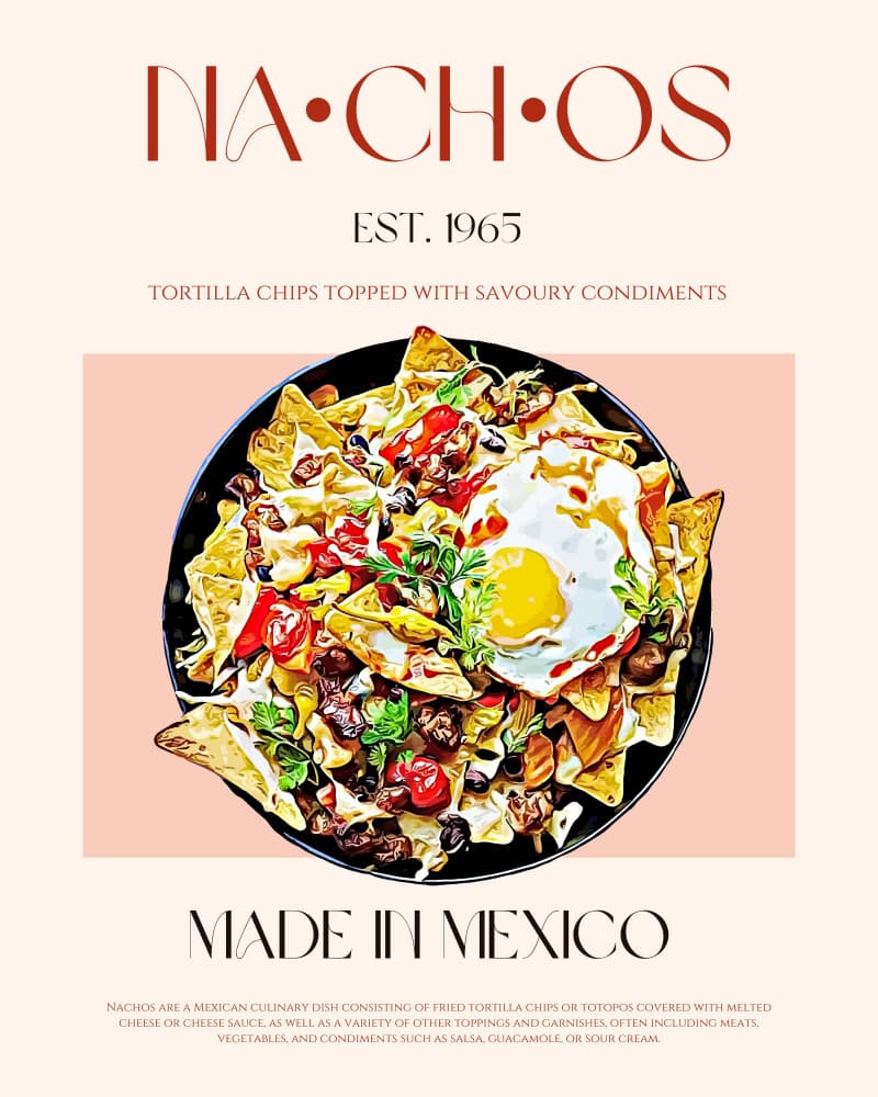 Vibrant Mexican Nachos by Nazma Khokhar — canvas wall art