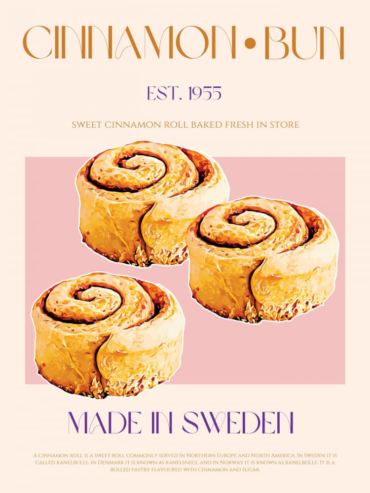 Swedish Cinnamon Buns by Nazma Khokhar — canvas wall art