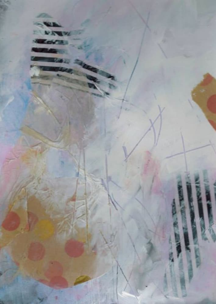 Pastel Stripes and Dots by Deb Chaney — canvas wall art