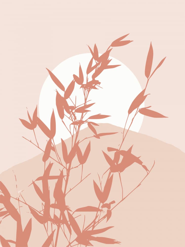 Serene Bamboo Sunset by Little Dean — canvas wall art