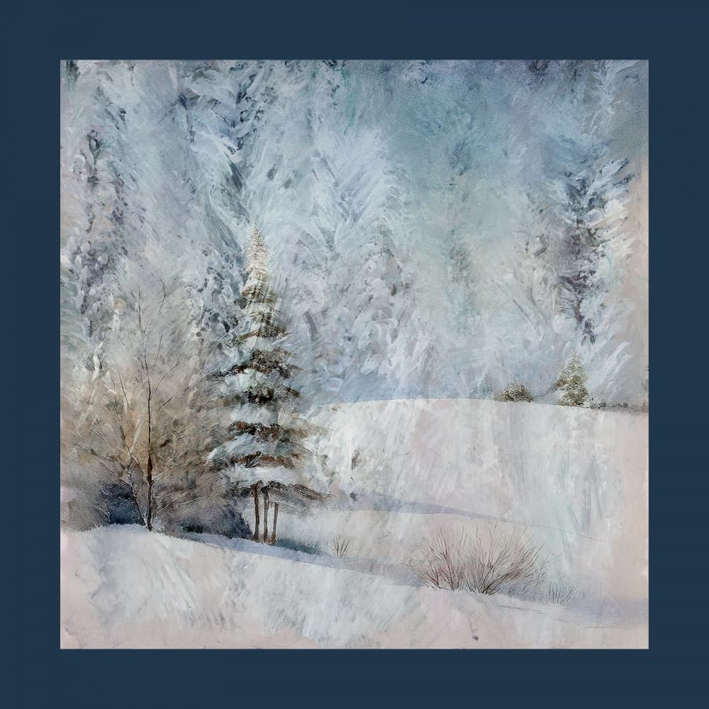 Peaceful Snowy Woods by casa cartissi — canvas wall art