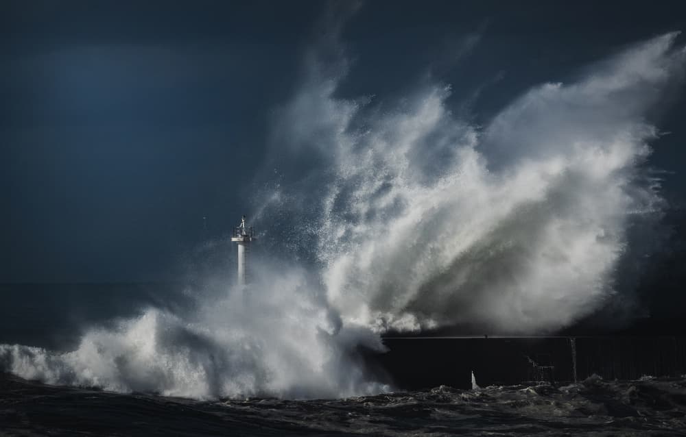 Dramatic Ocean Lighthouse by Takafumi Yamashita — canvas wall art