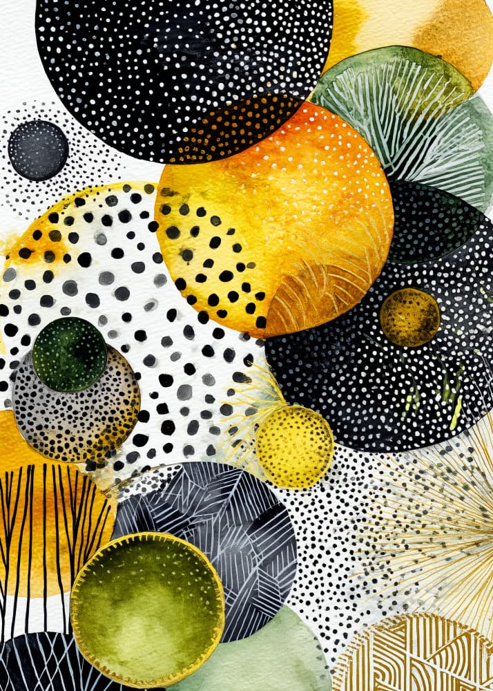Modern Organic Circles by Justyna Jaszke — canvas wall art
