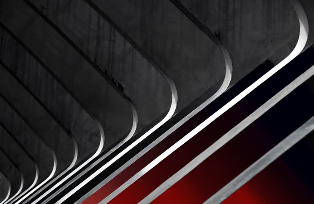 Dynamic Red Geometry by Hans-Wolfgang Hawerkamp — canvas wall art