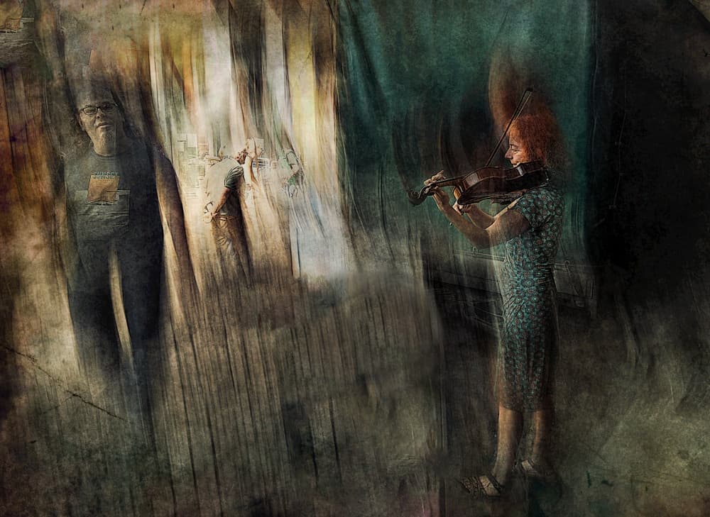 Melancholy Street Music by Jan van der Linden — canvas wall art