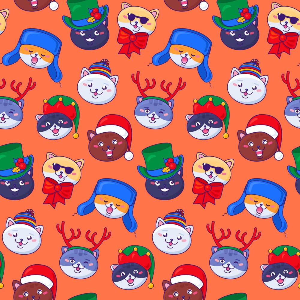Cute Holiday Cats by Marika Barsrsind β canvas wall art
