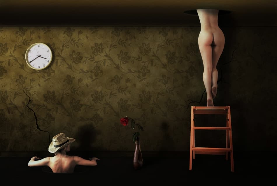 Surreal Nude Ascent by Stefano Miserini — canvas wall art