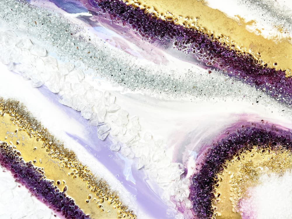 Amethyst Gold Geode Flow by Alyson Storms — canvas wall art