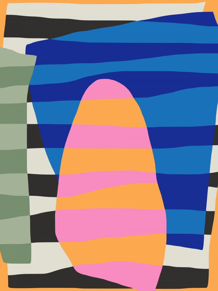 Vibrant Geometric Play by Little Dean — canvas wall art