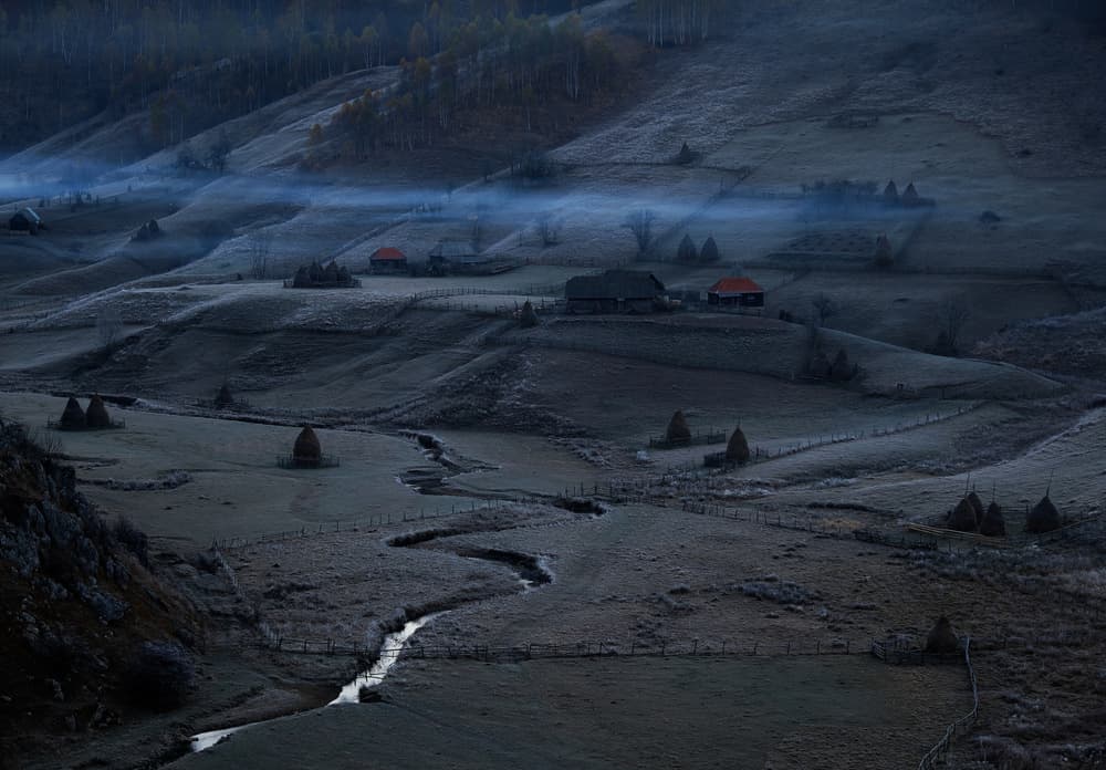Misty Winter Valley by Julien Oncete — canvas wall art