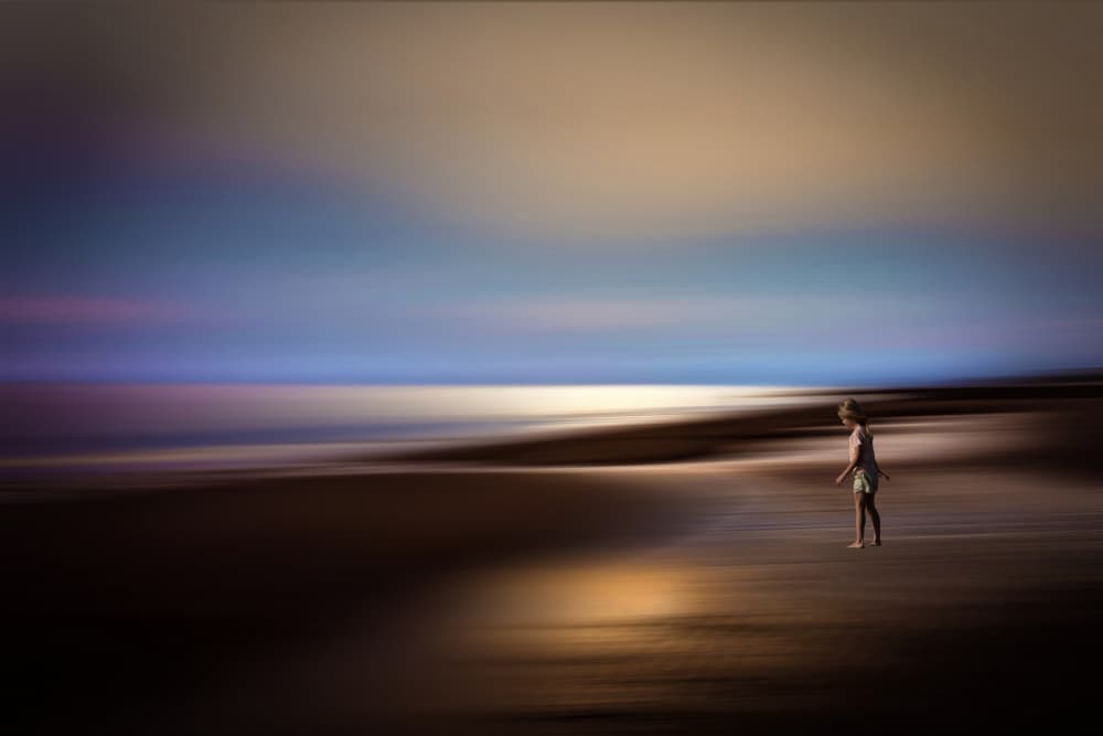 Twilight Beach Stroll by Anita Martin AnnaPileaFotografie — canvas wall art