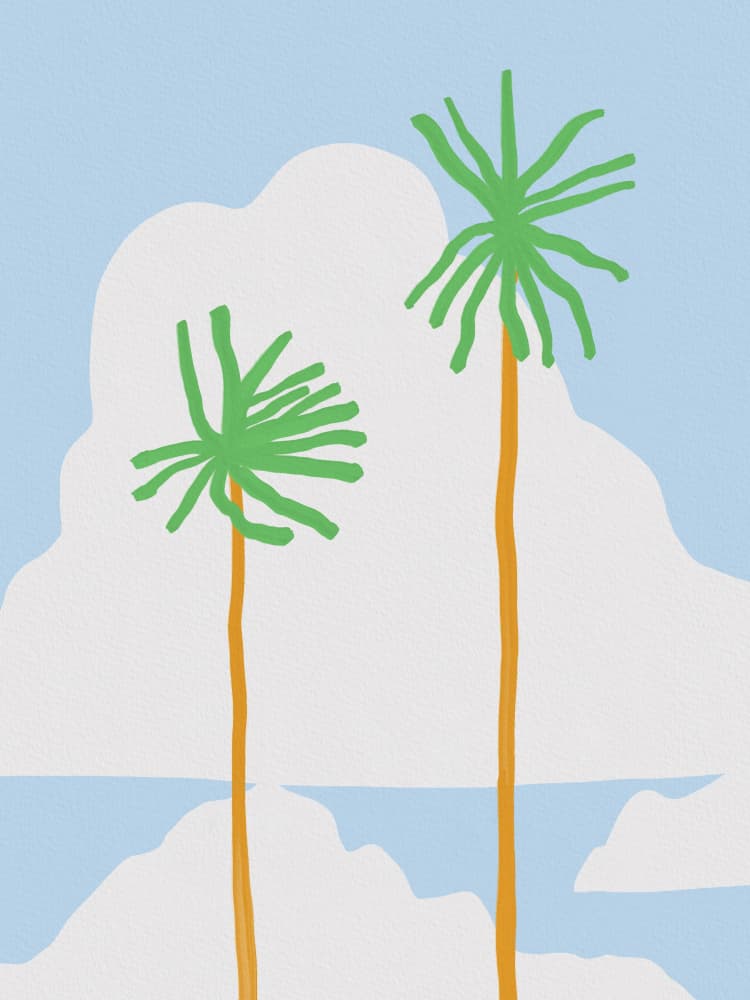 Simple Island Palms by Little Dean — canvas wall art