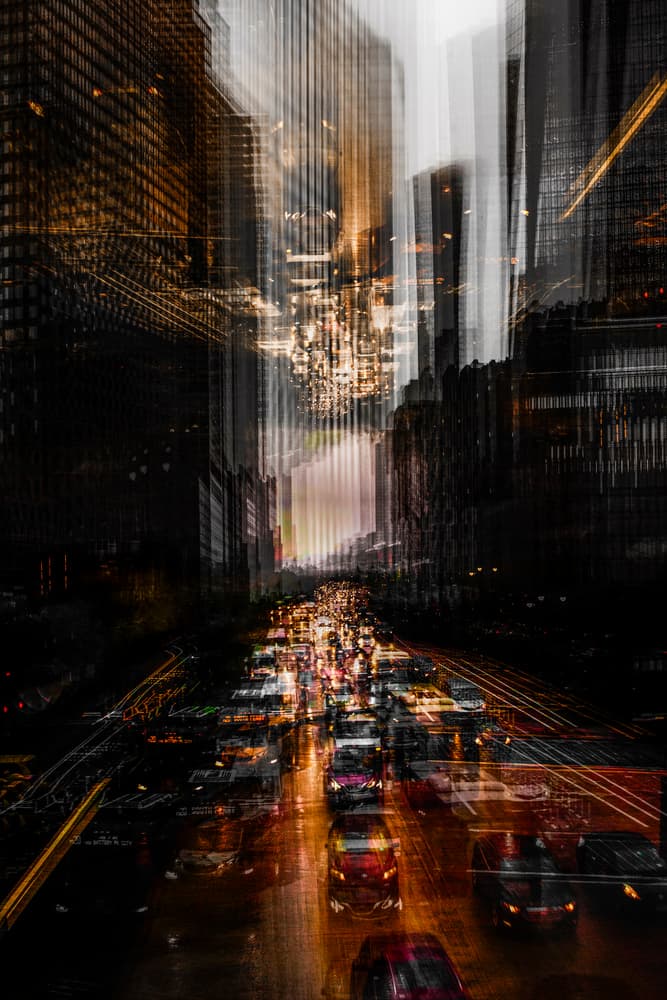Dynamic City Rush by Ibrahim Nabeel — canvas wall art