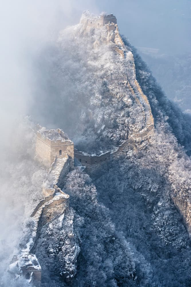 Snowy Great Wall Mist by Simoon — canvas wall art
