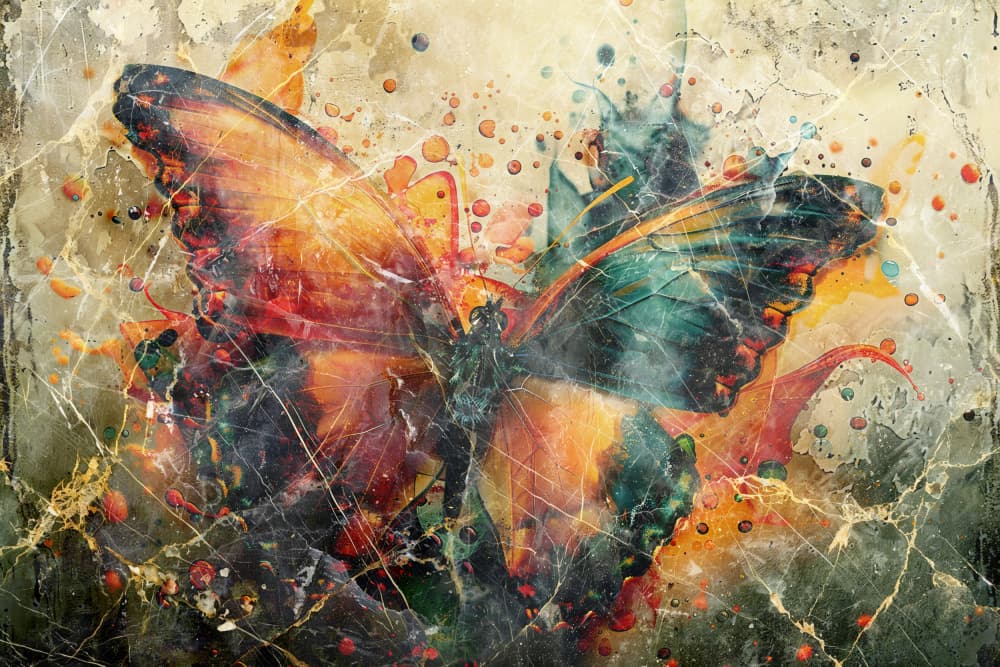 Vibrant Abstract Butterfly by Rafal Kulik — canvas wall art
