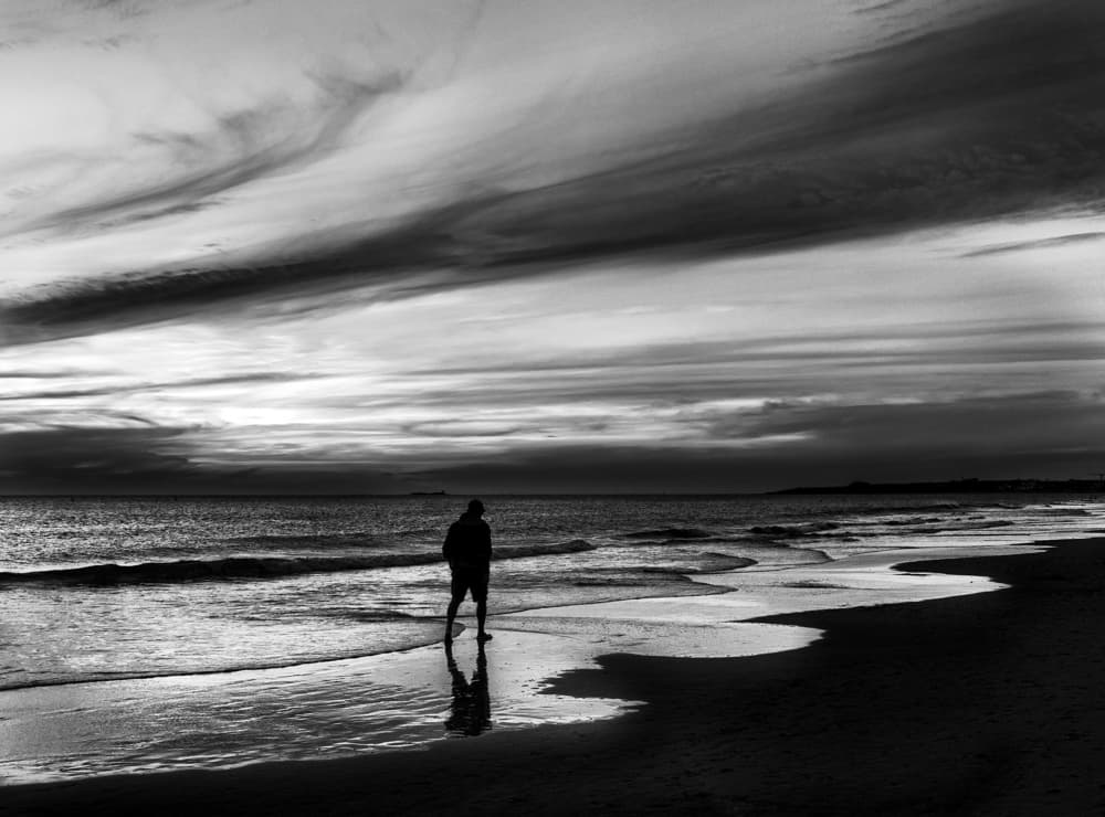 Solitary Beach Walk by Adolfo Urrutia — canvas wall art