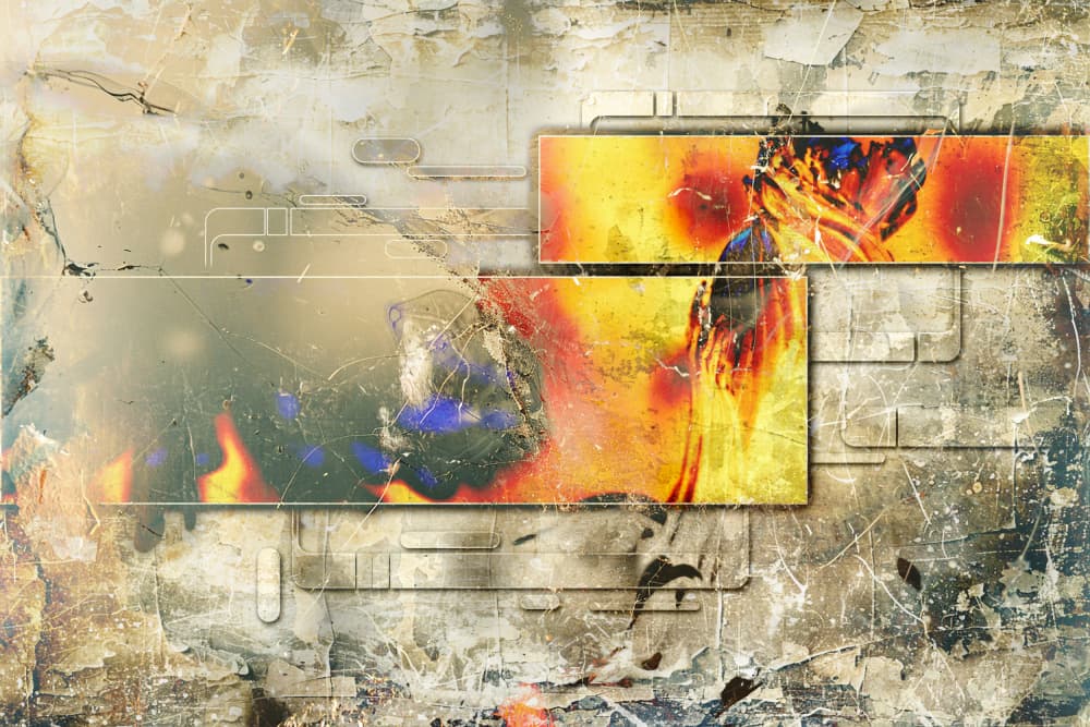 Burning Digital Grunge by Rafal Kulik — canvas wall art