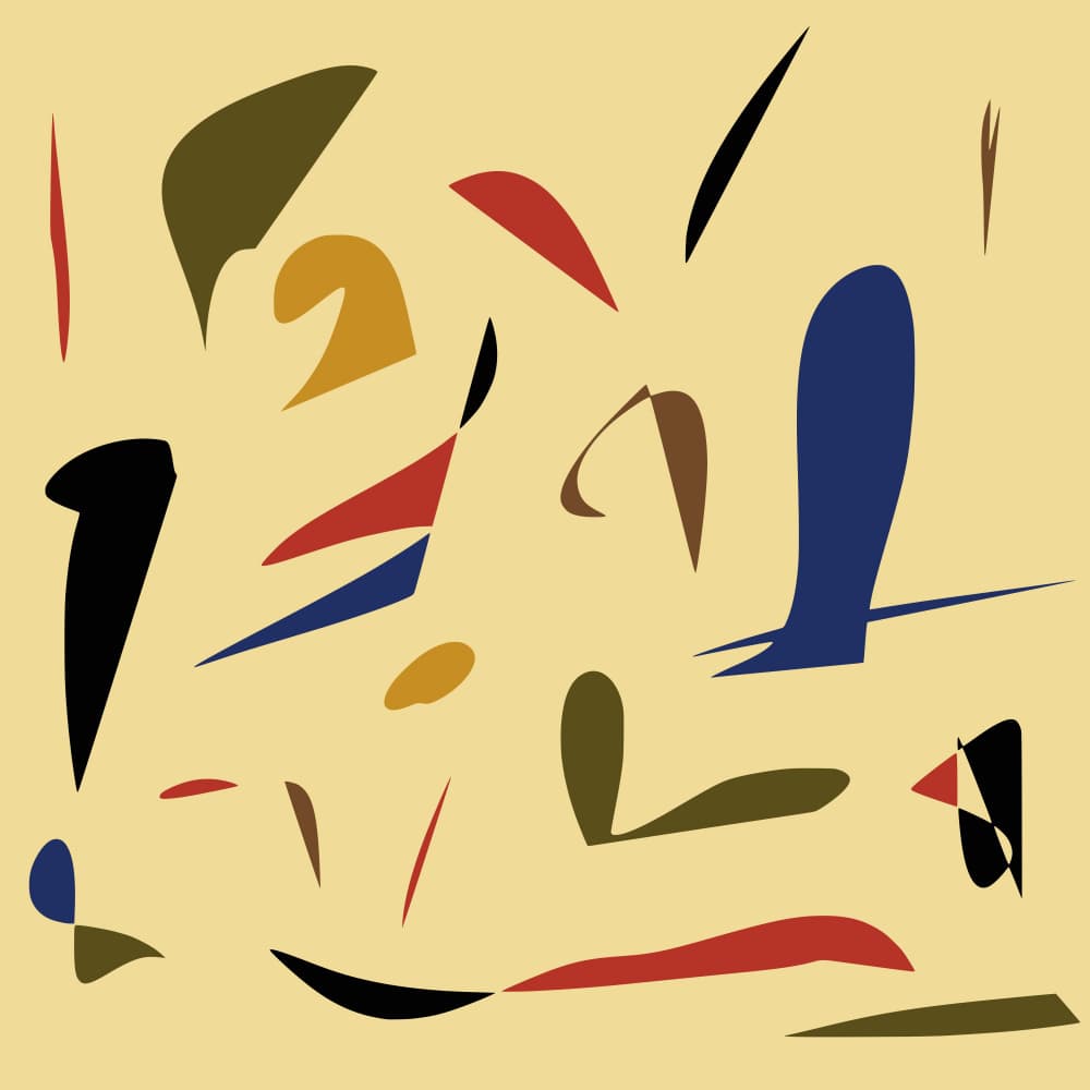 Mid Century Abstract Shapes by Little Dean — canvas wall art