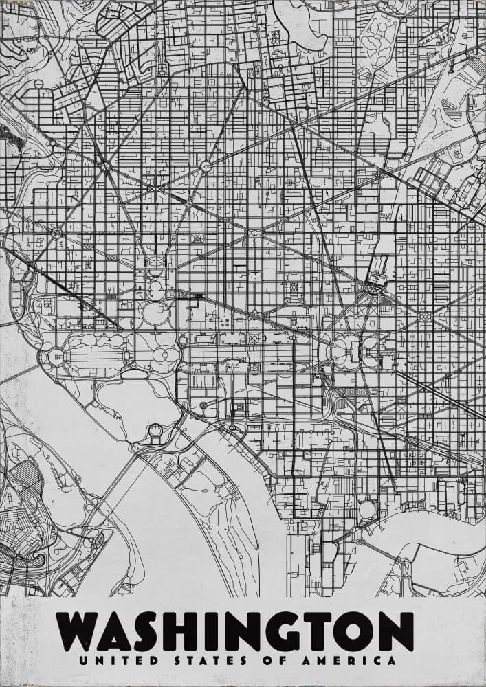 Historic Washington Map by Nicholas — canvas wall art