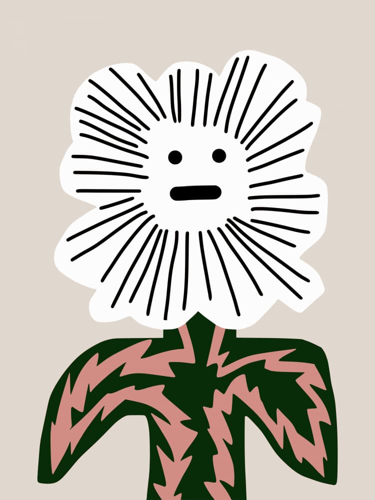 Whimsical Flower Figure by Little Dean — canvas wall art