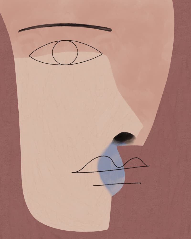 Melancholy Gaze Profile by Kit Agar — canvas wall art