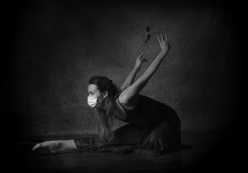 Dancer With Mask And Rose by Anna Wan — canvas wall art