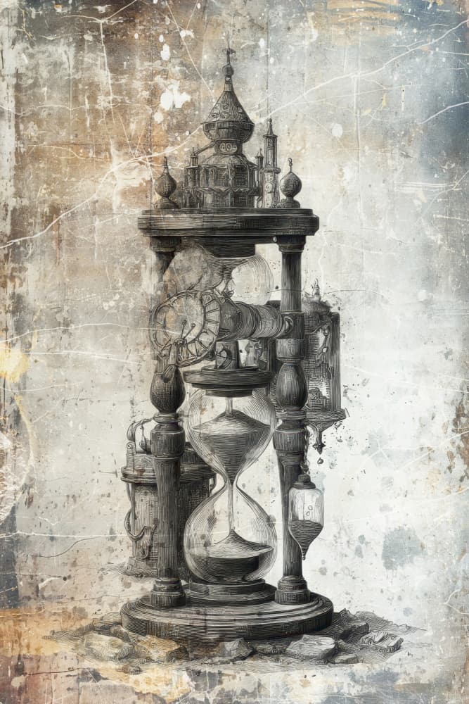 Ornate Steampunk Hourglass by Rafal Kulik — canvas wall art