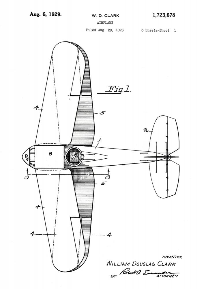 Vintage Airplane Patent by Andreas Magnusson — canvas wall art