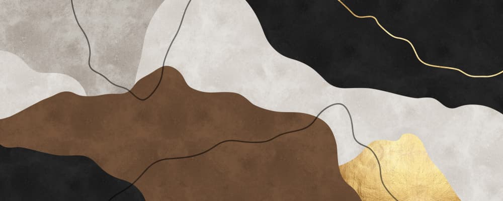 Abstract Golden Curves by Vitor Costa — canvas wall art