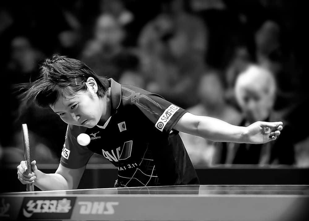 Dynamic Table Tennis Action by Rob Li — canvas wall art