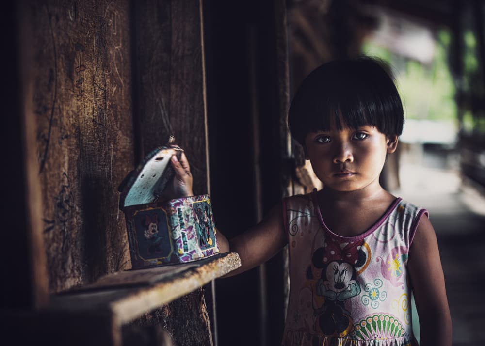 Young Girl's Calm Gaze by Marco Tagliarino — canvas wall art