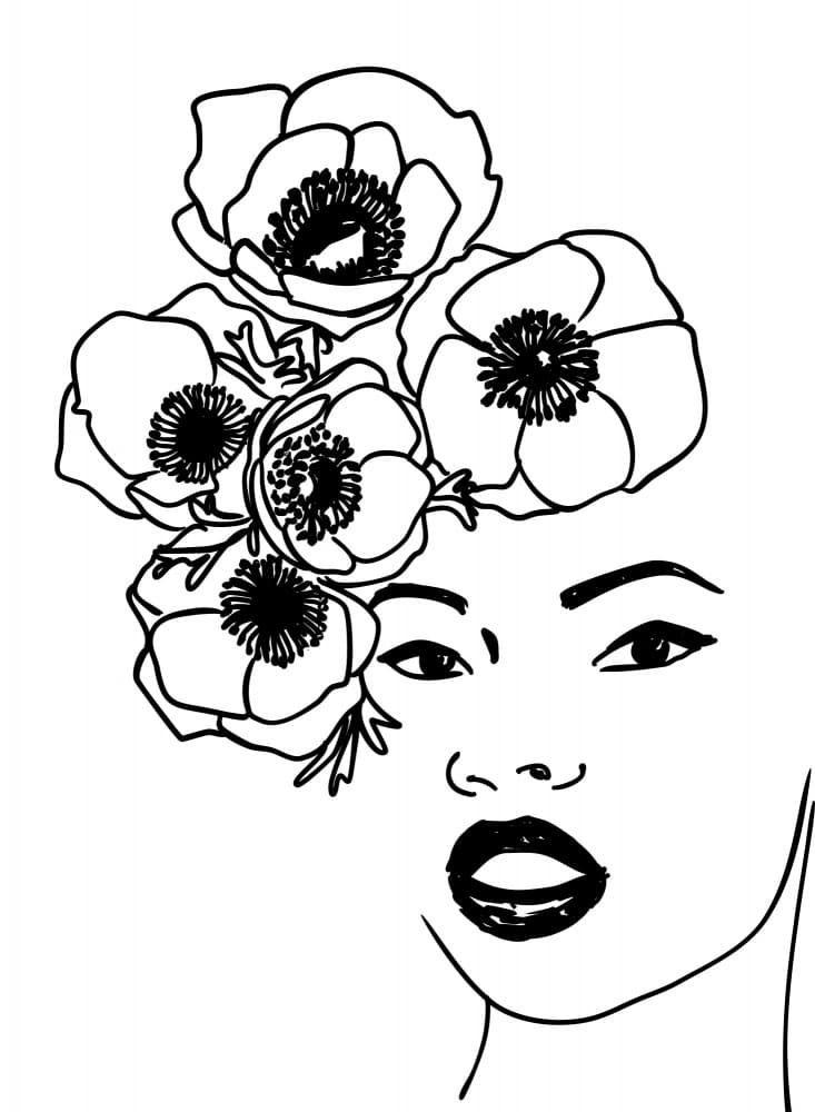 Elegant Floral Drawing by Rosana Laiz Blursbyai — canvas wall art