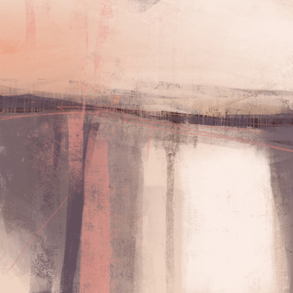 Blush Horizon Abstract by MANSI SAXENA — canvas wall art