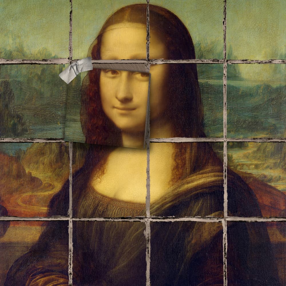 Fragmented Classic Portrait by Marja van den Hurk — canvas wall art