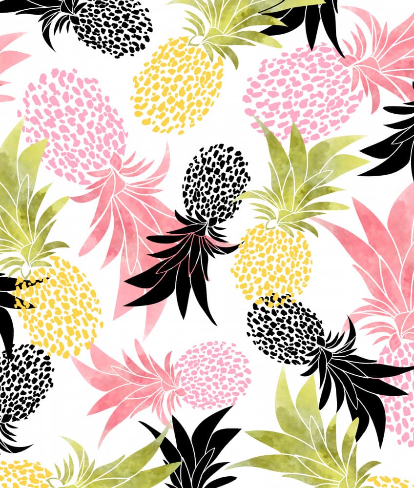 Vibrant Pineapple Pattern by Uma Gokhale — canvas wall art