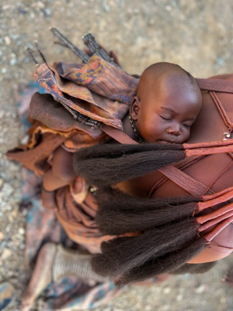 Himba Baby's Peaceful Sleep by Ilana Lam — canvas wall art