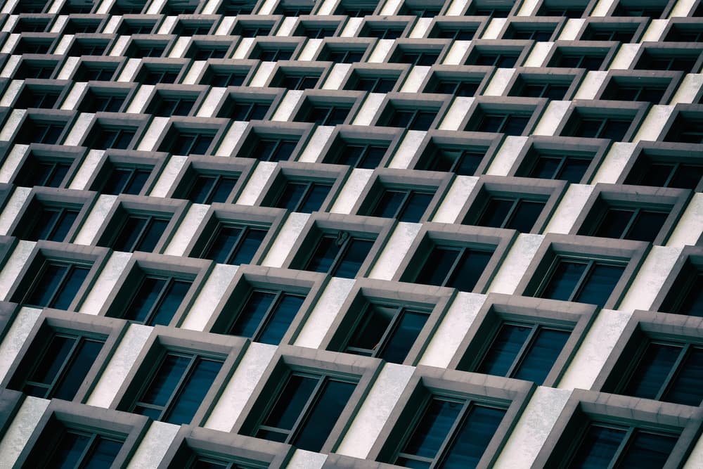 Modern Geometric Facade by Hans-Wolfgang Hawerkamp — canvas wall art