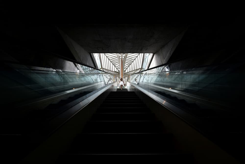 Modern Escalator Light by Jorge Pimenta — canvas wall art