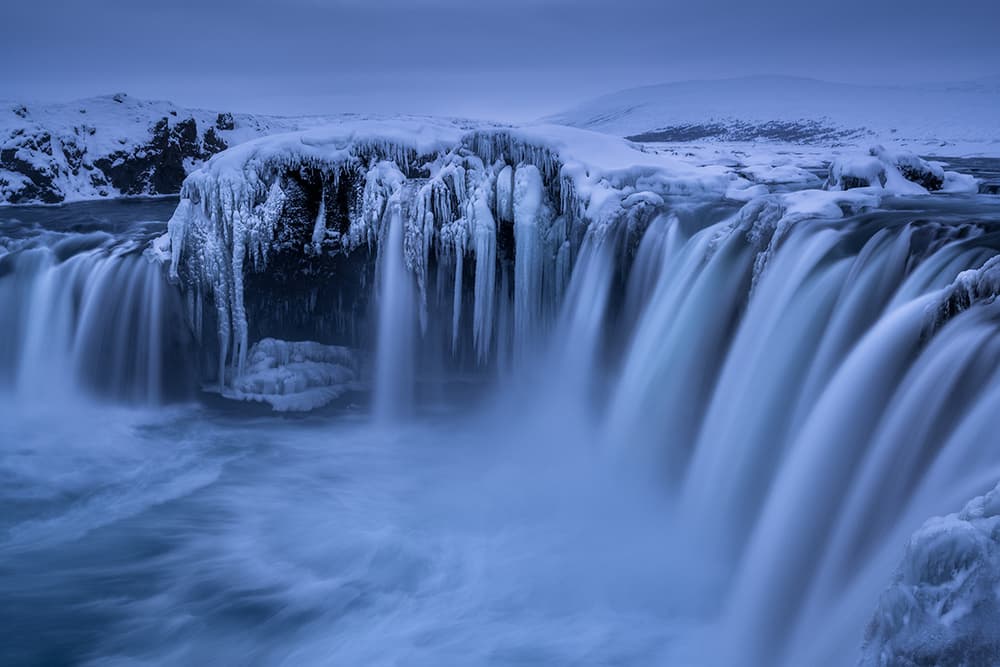 Frozen Winter Waterfall by Jingshu Zhu — canvas wall art