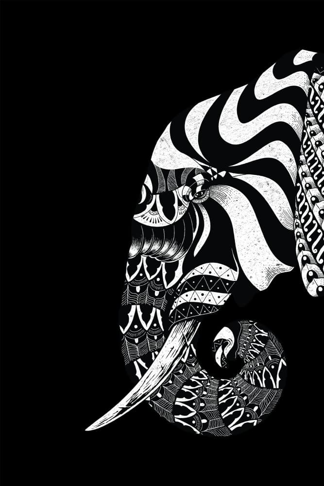 Ornate Tribal Elephant by jay stanley — canvas wall art